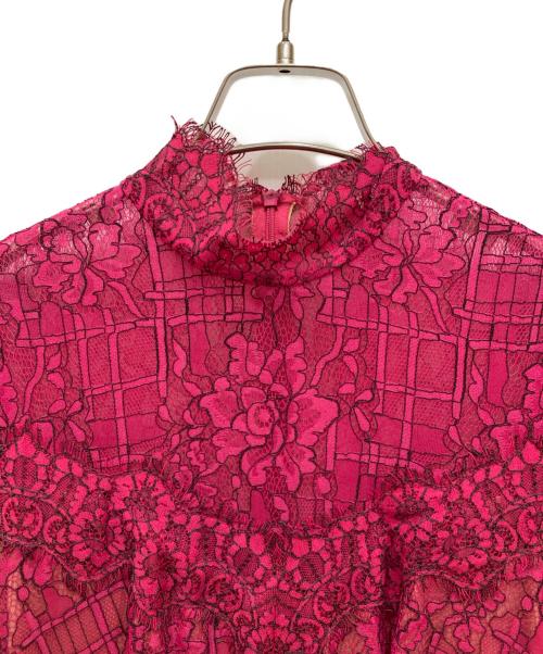 TADASHI SHOJI（タダシ ショージ）TADASHI SHOJI (タダシ ショージ) レースワンピース ショッキングピンク サイズ:SIZE 2の古着・服飾アイテム