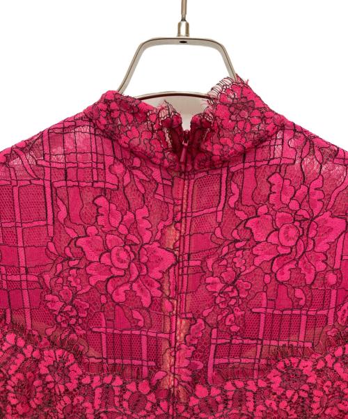 TADASHI SHOJI（タダシ ショージ）TADASHI SHOJI (タダシ ショージ) レースワンピース ショッキングピンク サイズ:SIZE 2の古着・服飾アイテム