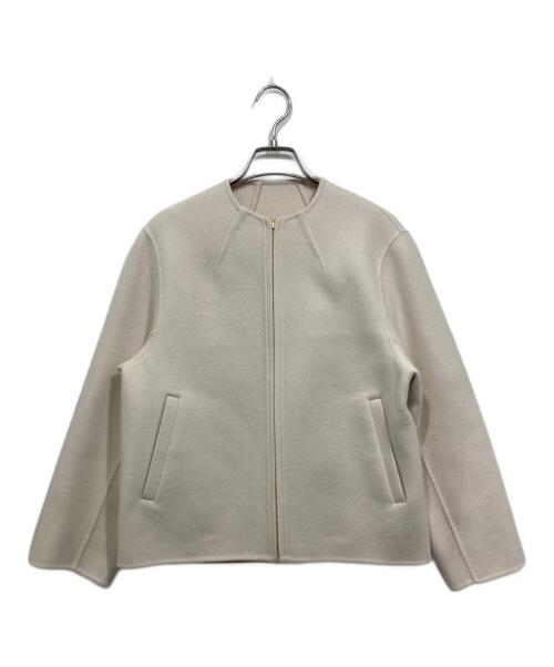 23区（ニジュウサンク）23区 (ニジュウサンク) ウールリバー ショート ブルゾン アイボリー サイズ:32の古着・服飾アイテム