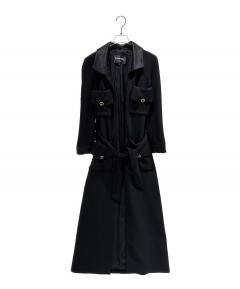PRADA ブラック ロングコート 40 中古・古着通販】PRADA (プラダ) ナイロンジップロングコート ブラック