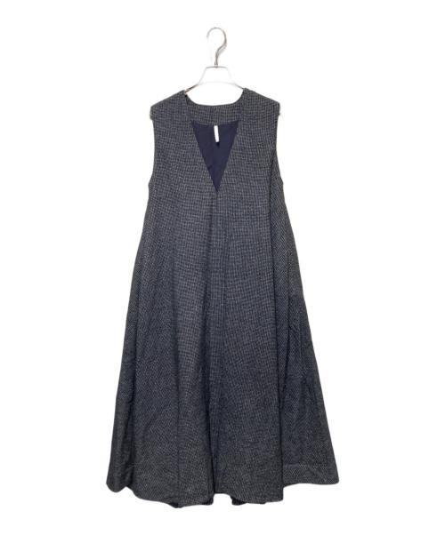 himukashi（ヒムカシ）himukashi (ヒムカシ) リネンキュプラ混ワンピース グレー サイズ:1の古着・服飾アイテム