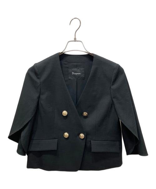 Diagram GRACE CONTINENTAL（ダイアグラム グレースコンチネンタル）Diagram GRACE CONTINENTAL (ダイアグラム グレースコンチネンタル) ラップスリーブジャケット ブラック サイズ:36の古着・服飾アイテム