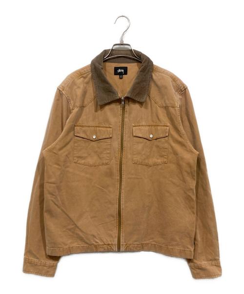 stussy（ステューシー）stussy (ステューシー) WASHED CANVAS WORK SHIRT ベージュ サイズ:Mの古着・服飾アイテム