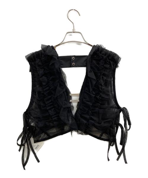 PRANK PROJECT（プランクプロジェクト）PRANK PROJECT (プランクプロジェクト) Tulle Gathered Top ブラック サイズ:Freeの古着・服飾アイテム