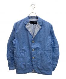 COMME des GARCONS HOMME（コムデギャルソン オム）の古着「リネンパッカリングテーラードジャケット」｜ブルー