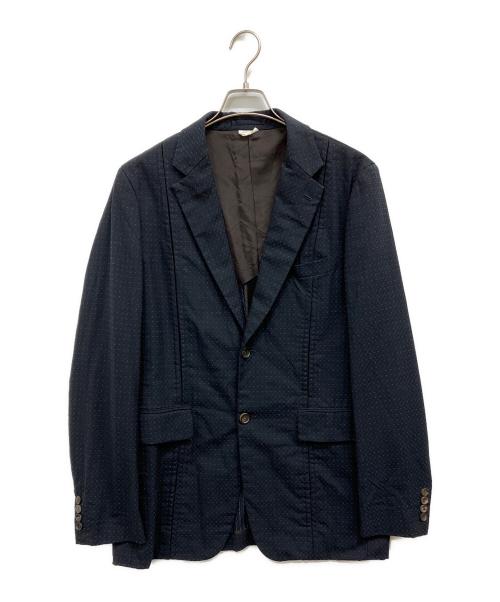 COMME des GARCONS HOMME DEUX（コムデギャルソン オム ドゥ）COMME des GARCONS HOMME DEUX (コムデギャルソン オム ドゥ) ドット柄テーラードジャケット ネイビー サイズ:ｌの古着・服飾アイテム