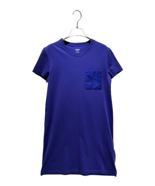 HERMES（エルメス）HERMES (エルメス) Hロゴ刺繍カットワンピース ブルー サイズ:38の古着・服飾アイテム