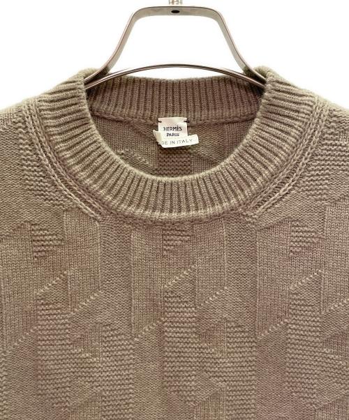 HERMES（エルメス）HERMES (エルメス) Hモチーフ ニットワンピース ブラウン サイズ:36の古着・服飾アイテム