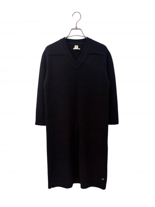 HERMES（エルメス）HERMES (エルメス) Vネックカシミヤニットワンピース ネイビー サイズ:38の古着・服飾アイテム