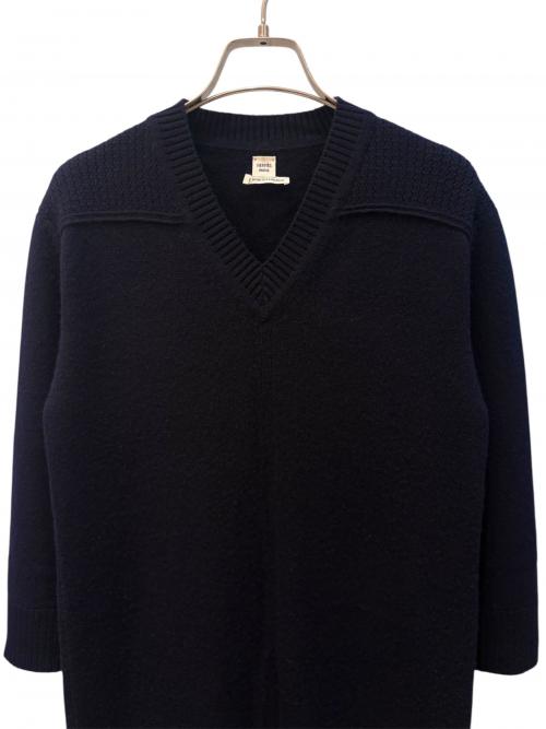 HERMES（エルメス）HERMES (エルメス) Vネックカシミヤニットワンピース ネイビー サイズ:38の古着・服飾アイテム