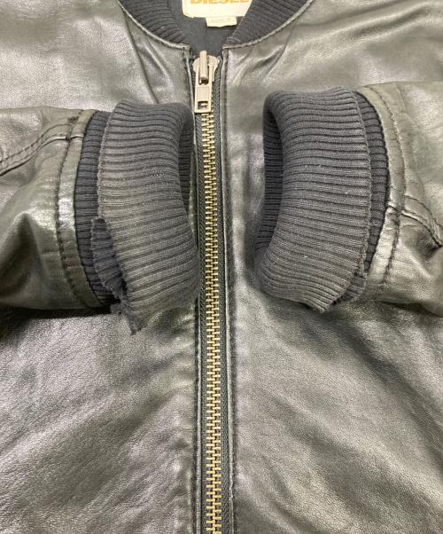 DIESEL（ディーゼル）DIESEL (ディーゼル) シープスキンレザージャケット ブラック サイズ:Sの古着・服飾アイテム