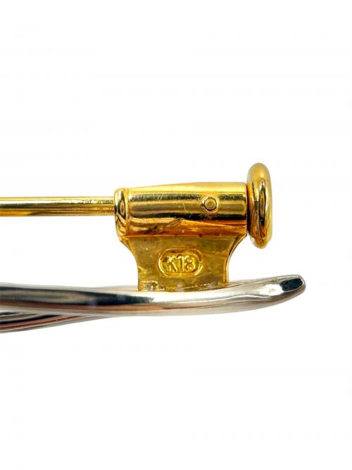 NO BRAND（ノーブランド）NO BRAND (ノーブランド) スリーカラー ブローチ K18 Pt900の古着・服飾アイテム