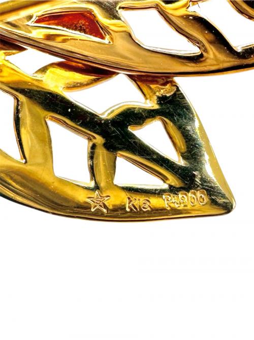 NO BRAND（ノーブランド）NO BRAND (ノーブランド) スリーカラー ブローチ K18 Pt900の古着・服飾アイテム