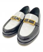 sergio rossiセルジオロッシ）の古着「ロゴバックルビットローファー」｜ブラック