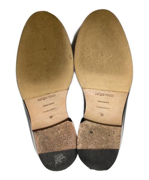 sergio rossi（セルジオロッシ）sergio rossi (セルジオロッシ) ロゴバックルビットローファー ブラック サイズ:36の古着・服飾アイテム