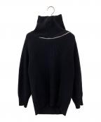 sacaiサカイ）の古着「high neck zip knit」｜ブラック