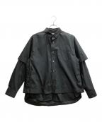 sacaiサカイ）の古着「Cotton Weather Layered Shirt」｜ブラック
