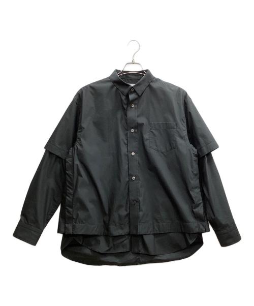 sacai（サカイ）sacai (サカイ) Cotton Weather Layered Shirt ブラック サイズ:1の古着・服飾アイテム