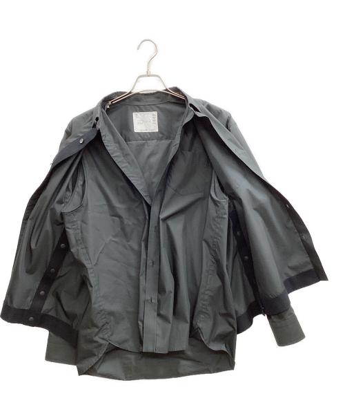 sacai（サカイ）sacai (サカイ) Cotton Weather Layered Shirt ブラック サイズ:1の古着・服飾アイテム