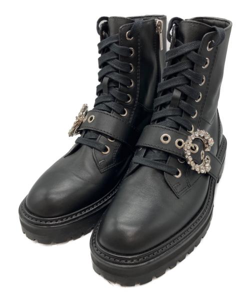JIMMY CHOO（ジミーチュウ）JIMMY CHOO (ジミーチュウ) CORA FLAT  サイドジップブーツ ブラック サイズ:36の古着・服飾アイテム