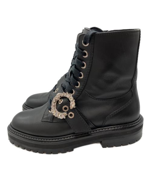 JIMMY CHOO（ジミーチュウ）JIMMY CHOO (ジミーチュウ) CORA FLAT  サイドジップブーツ ブラック サイズ:36の古着・服飾アイテム