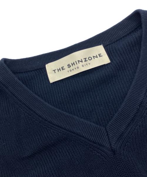 THE SHINZONE（ザ シンゾーン）THE SHINZONE (ザ シンゾーン) HIGH TWISTED COTTON KNIT PULLOVER　2025年モデル ネイビー サイズ:FOの古着・服飾アイテム