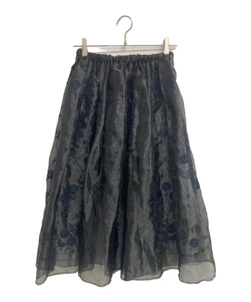 tricot COMME des GARCONS（トリココムデギャルソン）tricot COMME des GARCONS (トリココムデギャルソン) 花刺繍シアースカート ブラック サイズ:FREEの古着・服飾アイテム