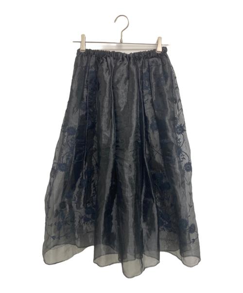 tricot COMME des GARCONS（トリココムデギャルソン）tricot COMME des GARCONS (トリココムデギャルソン) 花刺繍シアースカート ブラック サイズ:FREEの古着・服飾アイテム