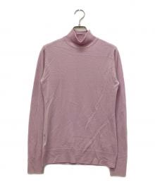 JOHN SMEDLEY（ジョンスメドレー）の古着「ヴァージンウール100％ハイネックニット」｜ピンク