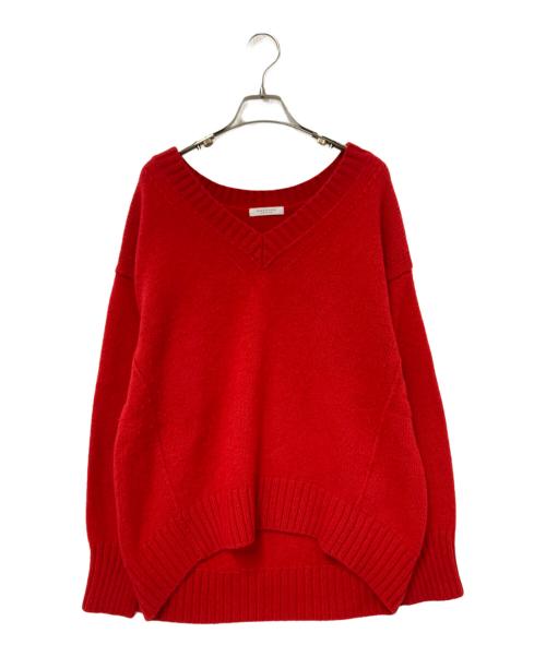 MACPHEE（マカフィー）MACPHEE (マカフィー) ラムカシミヤ Vネックプルオーバー レッド サイズ:Sの古着・服飾アイテム