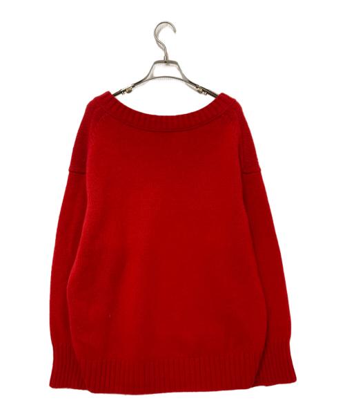 MACPHEE（マカフィー）MACPHEE (マカフィー) ラムカシミヤ Vネックプルオーバー レッド サイズ:Sの古着・服飾アイテム