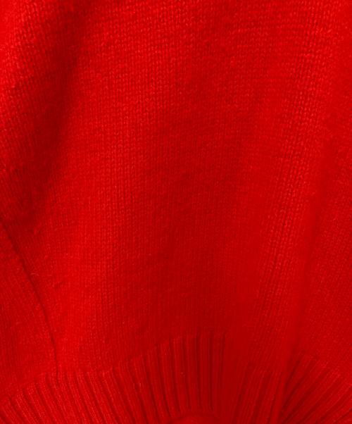 MACPHEE（マカフィー）MACPHEE (マカフィー) ラムカシミヤ Vネックプルオーバー レッド サイズ:Sの古着・服飾アイテム