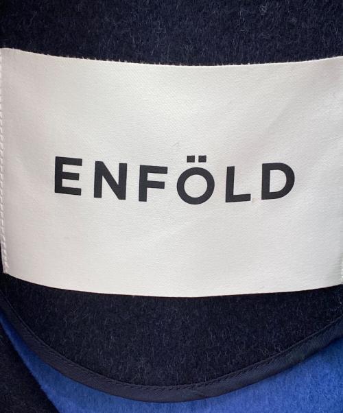 ENFOLD（エンフォルド）ENFOLD (エンフォルド) FLAT-COLLAR COAT ダークネイビー サイズ:36の古着・服飾アイテム