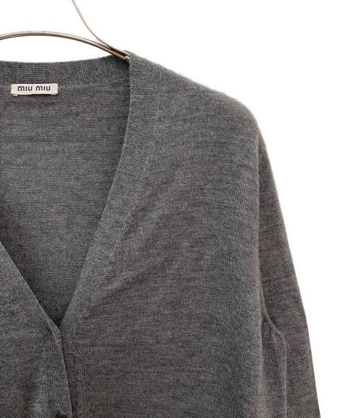 MIU MIU（ミュウミュウ）MIU MIU (ミュウミュウ) カシミヤシルクバック切替カーディガン グレー サイズ:40の古着・服飾アイテム