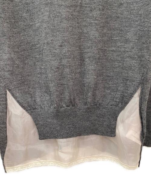 MIU MIU（ミュウミュウ）MIU MIU (ミュウミュウ) カシミヤシルクバック切替カーディガン グレー サイズ:40の古着・服飾アイテム