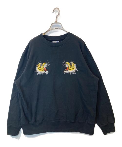BEAMS（ビームス）BEAMS (ビームス) テーラー東洋 (テーラートウヨウ) 別注 刺繍 クルーネック スウェット ブラック サイズ:Mの古着・服飾アイテム