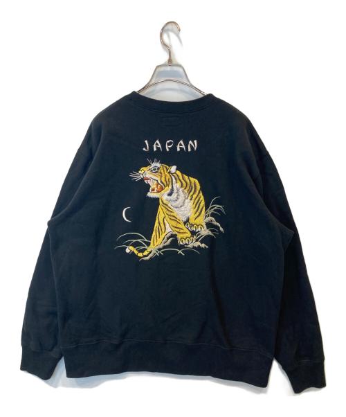 BEAMS（ビームス）BEAMS (ビームス) テーラー東洋 (テーラートウヨウ) 別注 刺繍 クルーネック スウェット ブラック サイズ:Mの古着・服飾アイテム