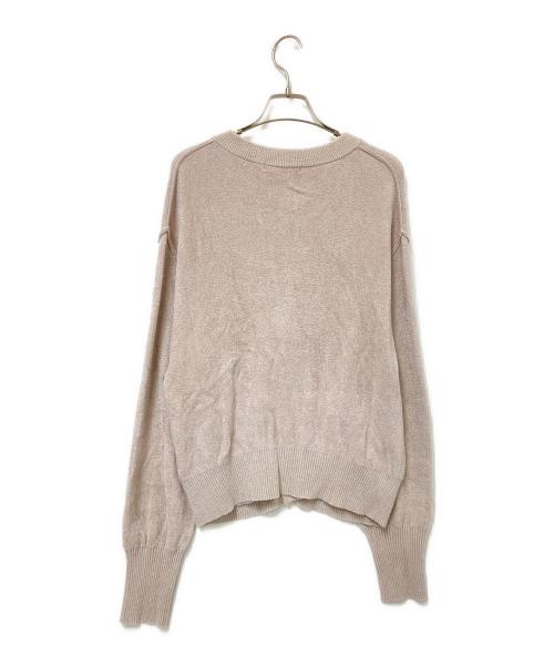 laruta（ラルータ）laruta (ラルータ) モチフワフェザーニットショートカーディガン ベージュ サイズ:FREEの古着・服飾アイテム