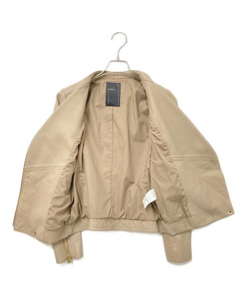 Noble（ノーブル）Noble (ノーブル) ソフトラムレザーライダースブルゾン ベージュ サイズ:38の古着・服飾アイテム