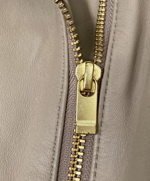 Noble（ノーブル）Noble (ノーブル) ソフトラムレザーライダースブルゾン ベージュ サイズ:38の古着・服飾アイテム