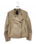 Noble（ノーブル）の古着「ソフトラムレザーライダースブルゾン」｜ベージュ