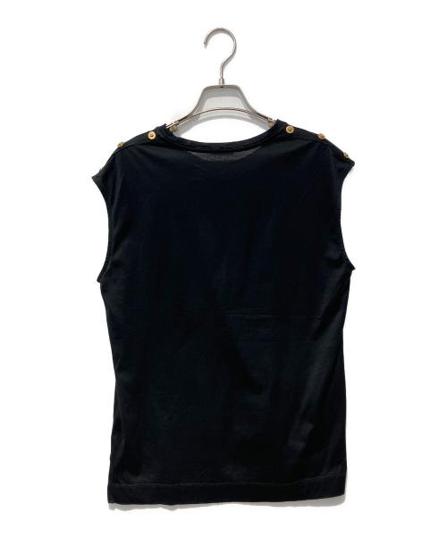 VERSACE（ヴェルサーチェ）VERSACE (ヴェルサーチェ) ノースリーブカットソー ブラック サイズ:42の古着・服飾アイテム
