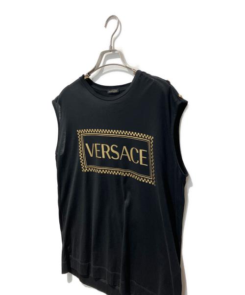 VERSACE（ヴェルサーチェ）VERSACE (ヴェルサーチェ) ノースリーブカットソー ブラック サイズ:42の古着・服飾アイテム