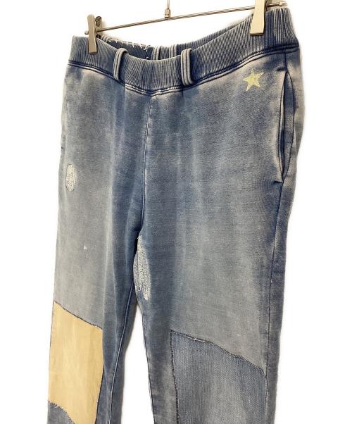 R.H.Vintage（ロンハーマン・ヴィンテージ）R.H.Vintage (ロンハーマン・ヴィンテージ) パッチワークデニムスウェットパンツ スカイブルー サイズ:Lの古着・服飾アイテム