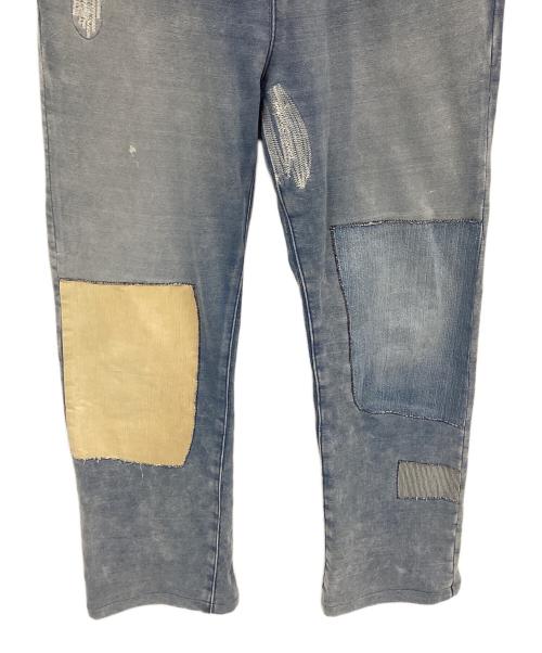 R.H.Vintage（ロンハーマン・ヴィンテージ）R.H.Vintage (ロンハーマン・ヴィンテージ) パッチワークデニムスウェットパンツ スカイブルー サイズ:Lの古着・服飾アイテム