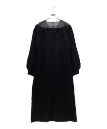 Ameri（アメリ）の古着「SHEER DOCKING LADY LIKE KNIT DRESS」｜ブラック