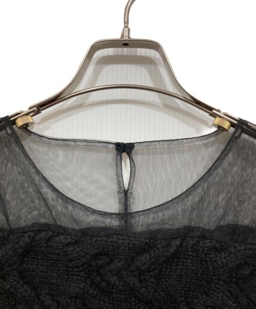 Ameri（アメリ）Ameri (アメリ) SHEER DOCKING LADY LIKE KNIT DRESS ブラック サイズ:Sの古着・服飾アイテム