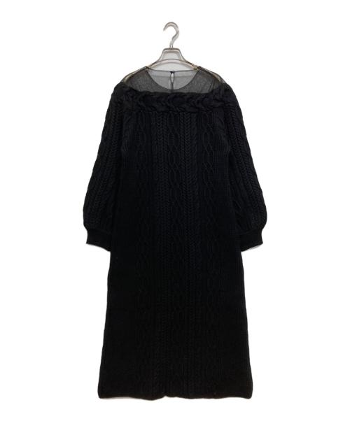 Ameri（アメリ）Ameri (アメリ) SHEER DOCKING LADY LIKE KNIT DRESS ブラック サイズ:Sの古着・服飾アイテム
