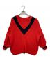 Diagram（ダイアグラム）の古着「バイカラールーズニットトップ」｜レッド