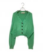 MARNIマルニ）の古着「ダメージ加工 クロップドカーディガン」｜グリーン